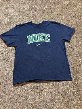 Nike Collegiate Arch Logo Tee in Navy - XL | Made in Canada